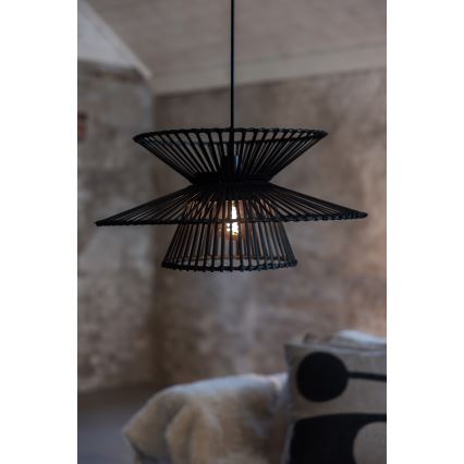 Markslöjd 108784 - Luster na sajli DUPLICI 1xE27/40W/230V crno/bambus