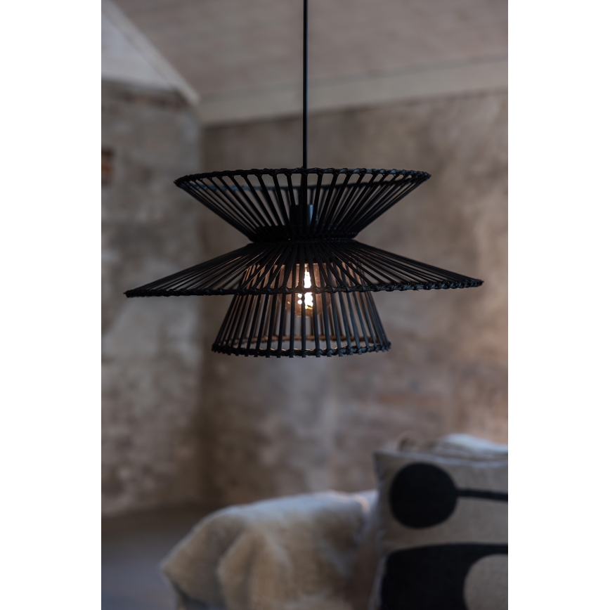 Markslöjd 108784 - Luster na sajli DUPLICI 1xE27/40W/230V crno/bambus
