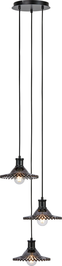 Markslöjd 108853 - Luster na sajli NOVIA 3xE27/40W/230V crno/dimno