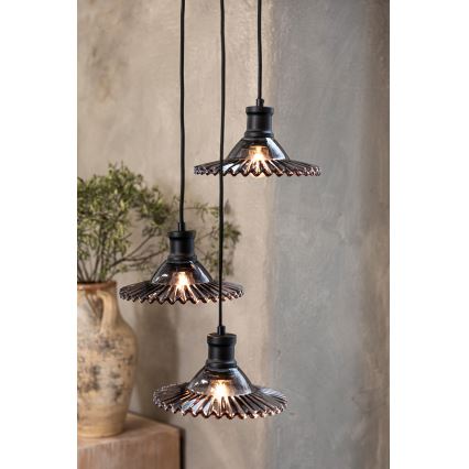 Markslöjd 108853 - Luster na sajli NOVIA 3xE27/40W/230V crno/dimno