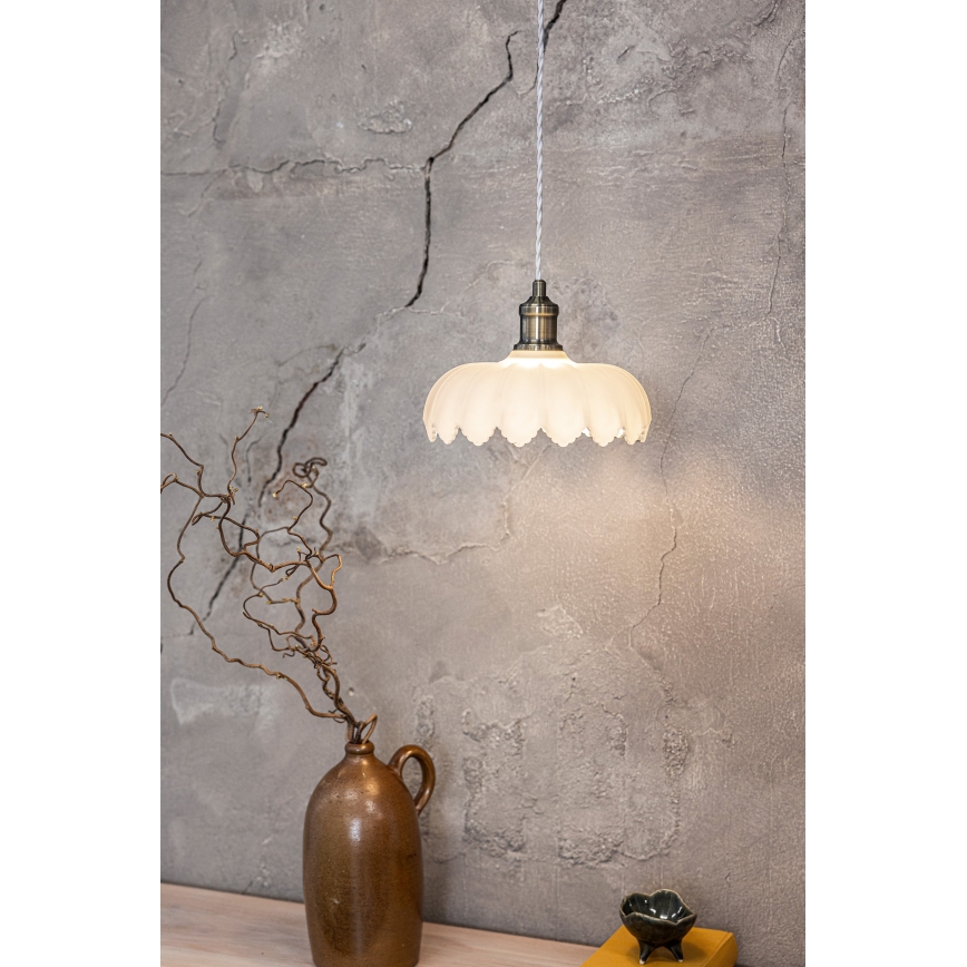 Markslöjd 108857 - Luster na sajli KURAGE 1xE27/40W/230V mesing/bela