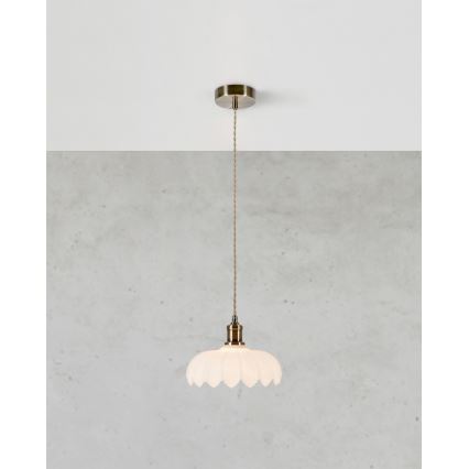 Markslöjd 108857 - Luster na sajli KURAGE 1xE27/40W/230V mesing/bela