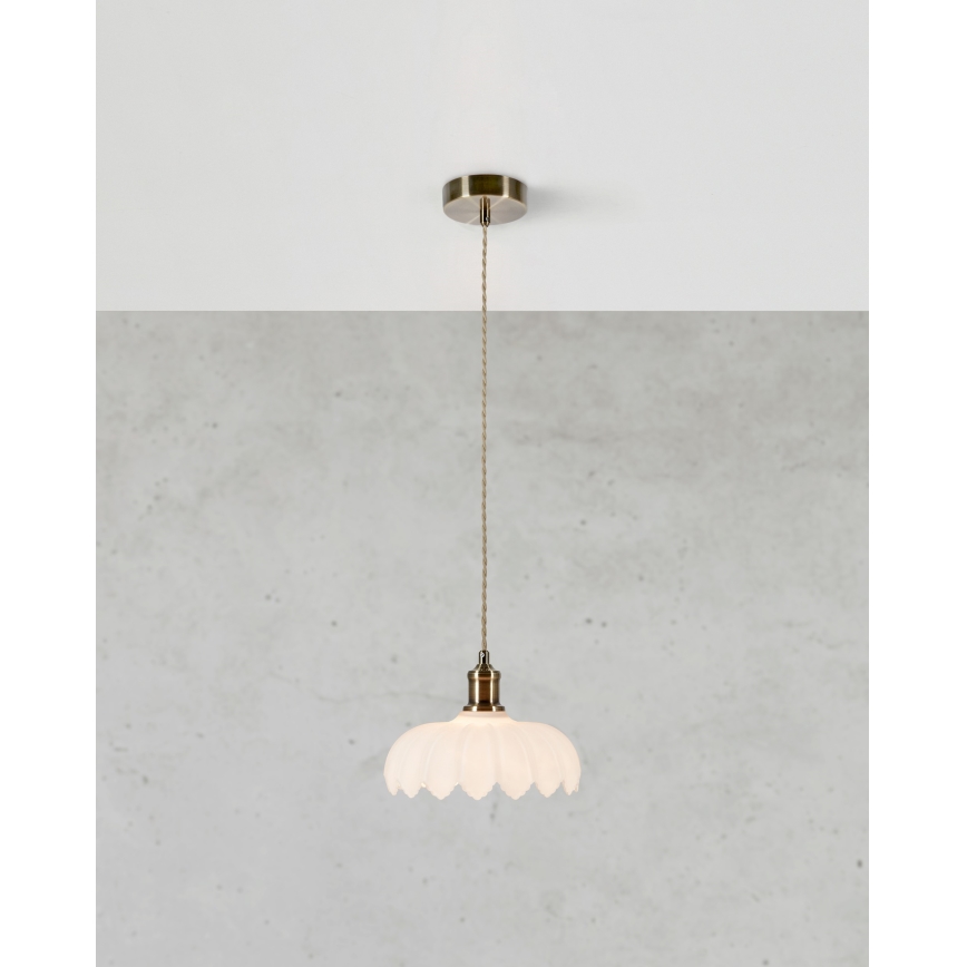 Markslöjd 108857 - Luster na sajli KURAGE 1xE27/40W/230V mesing/bela