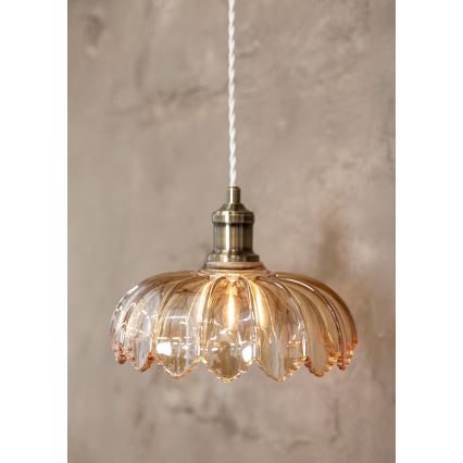 Markslöjd 108858 - Luster na sajli KURAGE 1xE27/40W/230V mesing/dimno bež