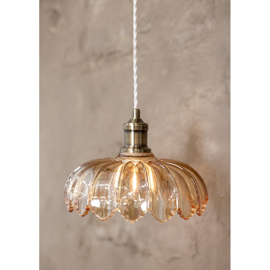 Markslöjd 108858 - Luster na sajli KURAGE 1xE27/40W/230V mesing/dimno bež