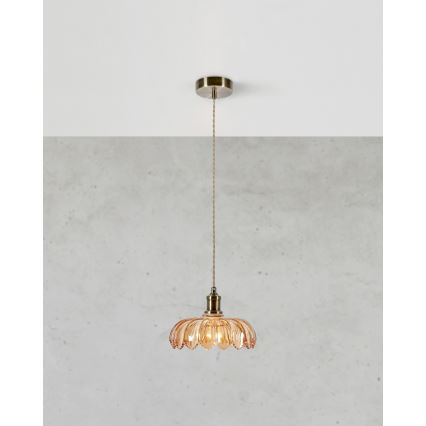 Markslöjd 108858 - Luster na sajli KURAGE 1xE27/40W/230V mesing/dimno bež