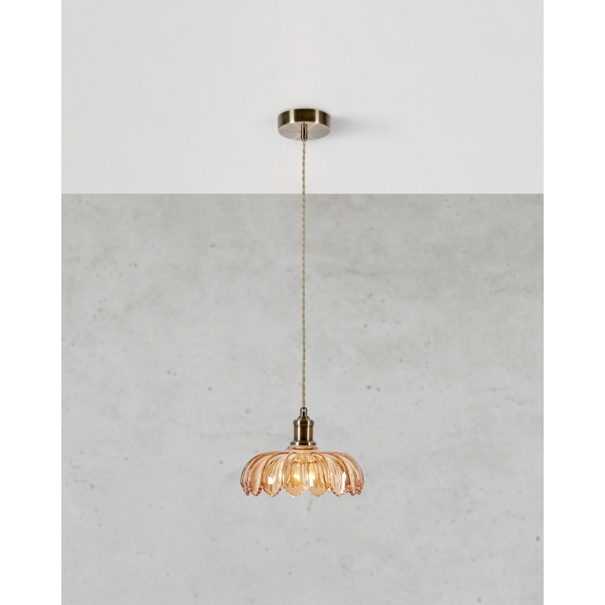 Markslöjd 108858 - Luster na sajli KURAGE 1xE27/40W/230V mesing/dimno bež