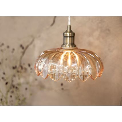 Markslöjd 108858 - Luster na sajli KURAGE 1xE27/40W/230V mesing/dimno bež