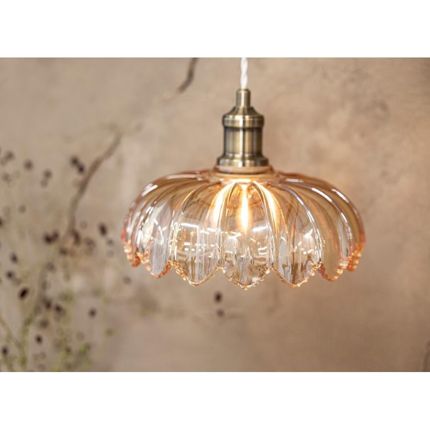 Markslöjd 108858 - Luster na sajli KURAGE 1xE27/40W/230V mesing/dimno bež
