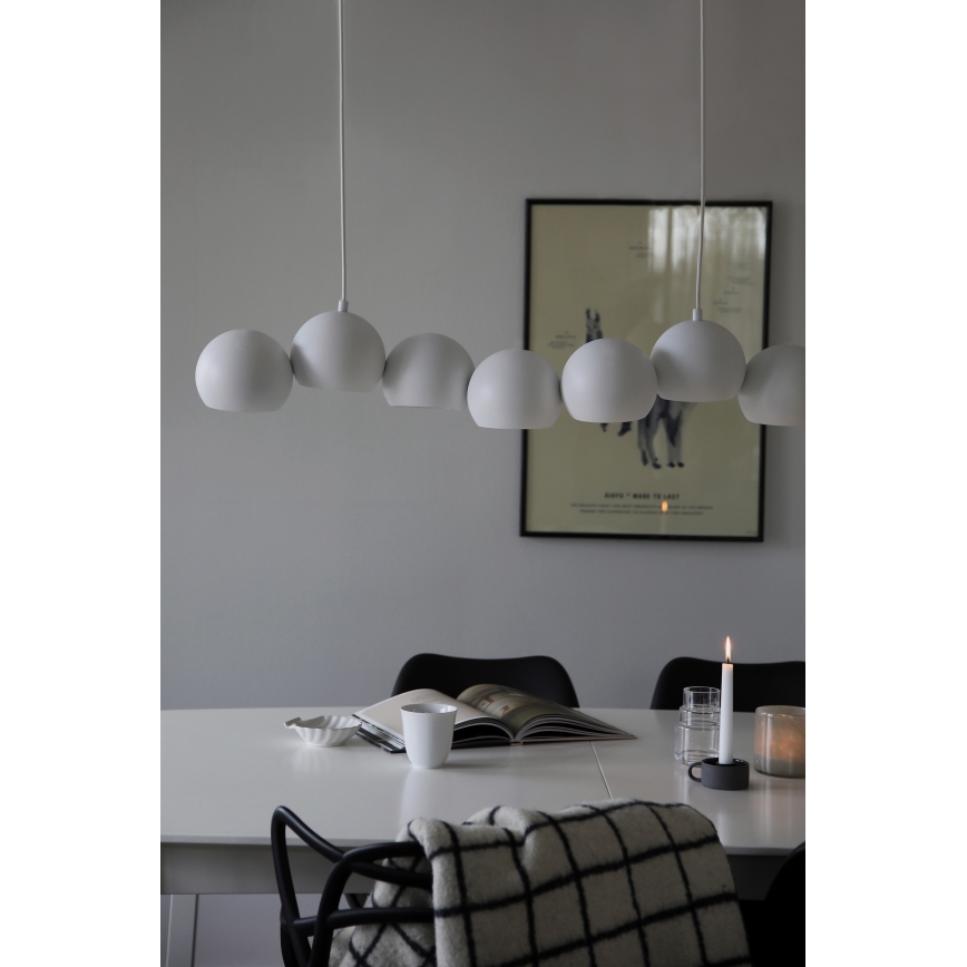 Markslöjd 108859 - Luster na sajli CUPOLO 7xE14/40W/230V bela