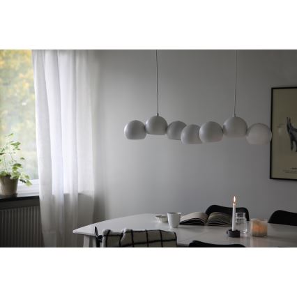 Markslöjd 108859 - Luster na sajli CUPOLO 7xE14/40W/230V bela