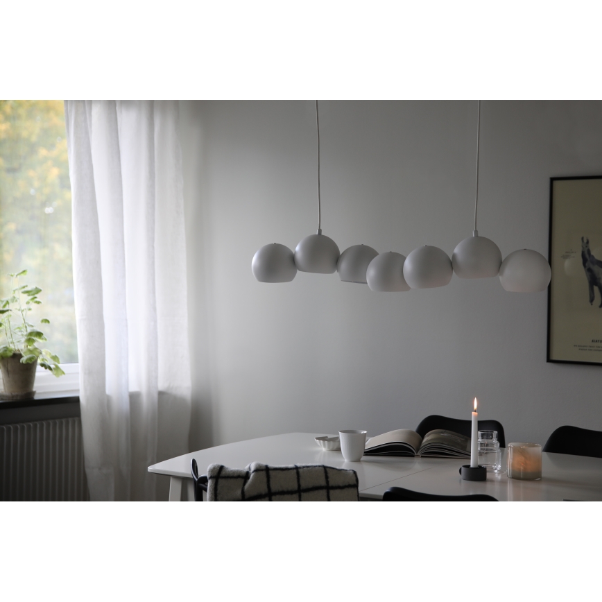 Markslöjd 108859 - Luster na sajli CUPOLO 7xE14/40W/230V bela