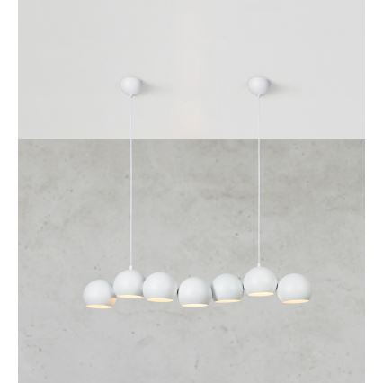 Markslöjd 108859 - Luster na sajli CUPOLO 7xE14/40W/230V bela