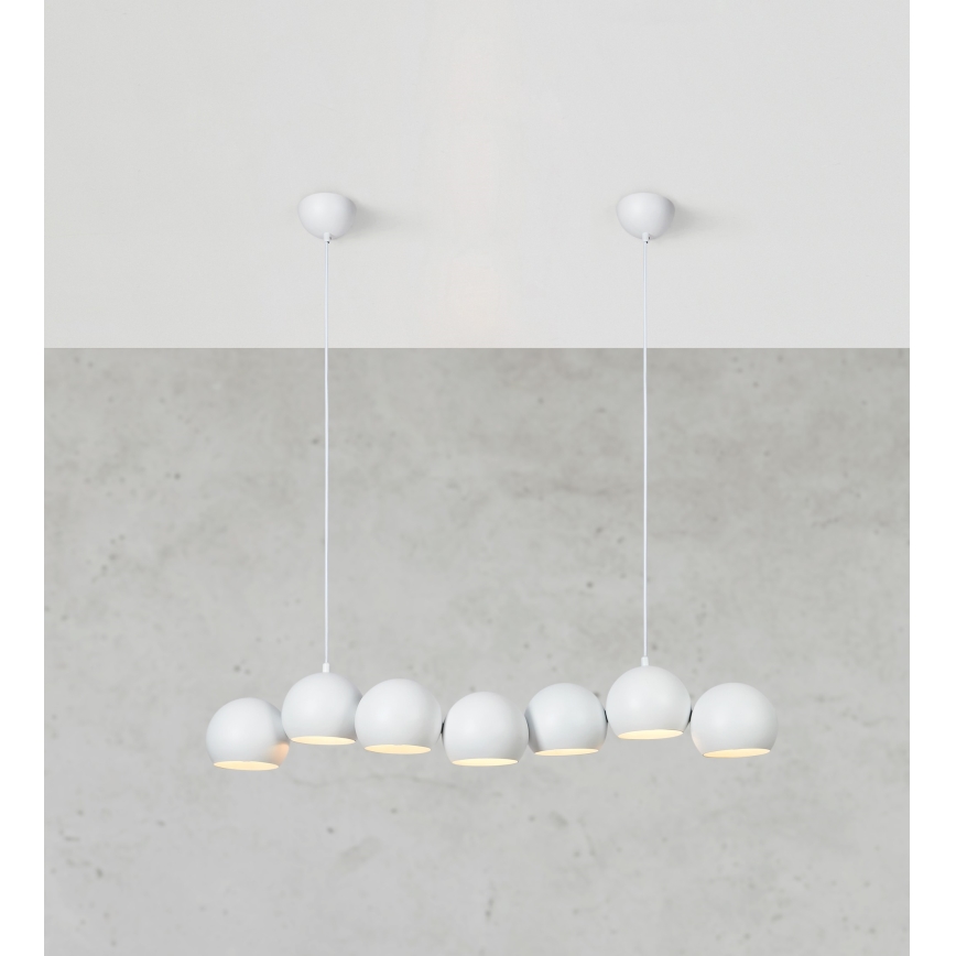 Markslöjd 108859 - Luster na sajli CUPOLO 7xE14/40W/230V bela