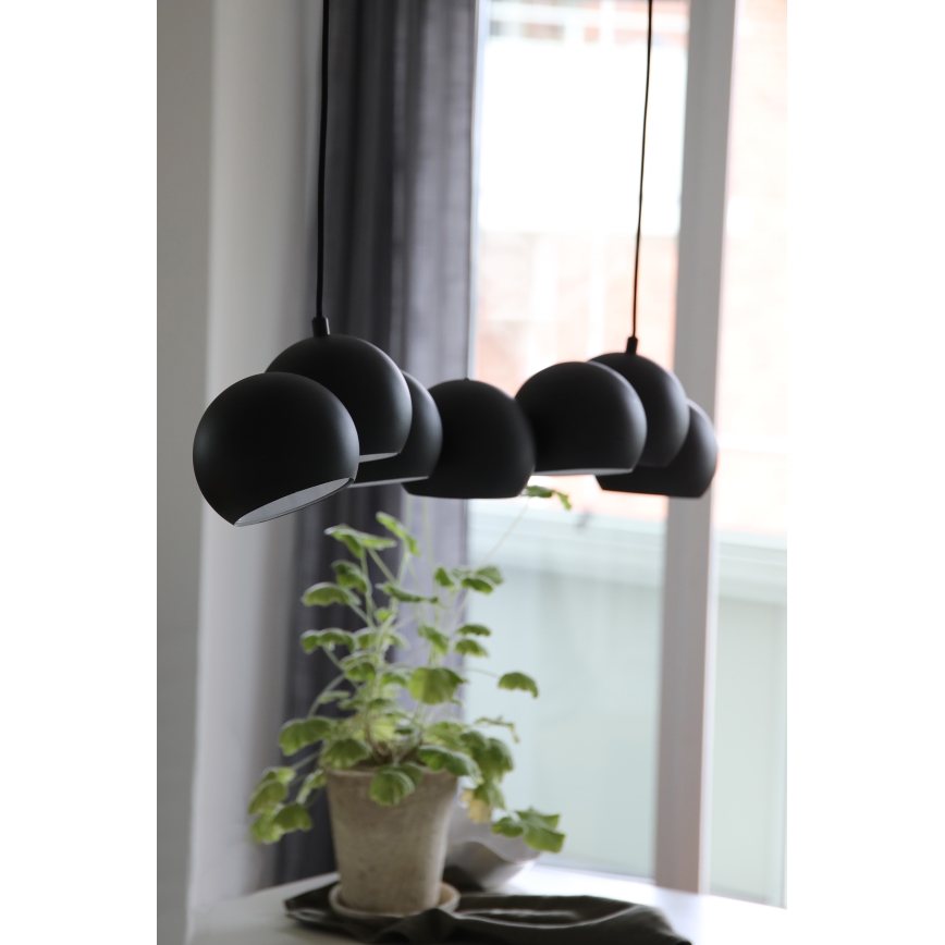 Markslöjd 108860 - Luster na sajli CUPOLO 7xE14/40W/230V crno
