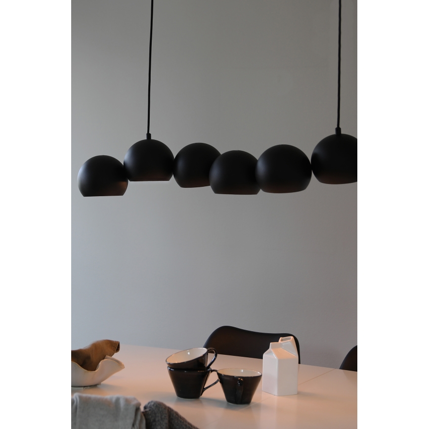 Markslöjd 108860 - Luster na sajli CUPOLO 7xE14/40W/230V crno