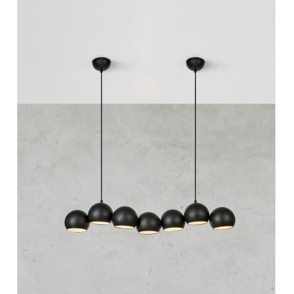Markslöjd 108860 - Luster na sajli CUPOLO 7xE14/40W/230V crno