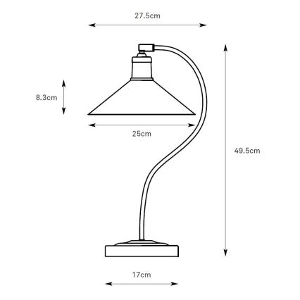 Markslöjd 108864 - Stona lampa VELA 1xE27/40W/230V mesing/zelena