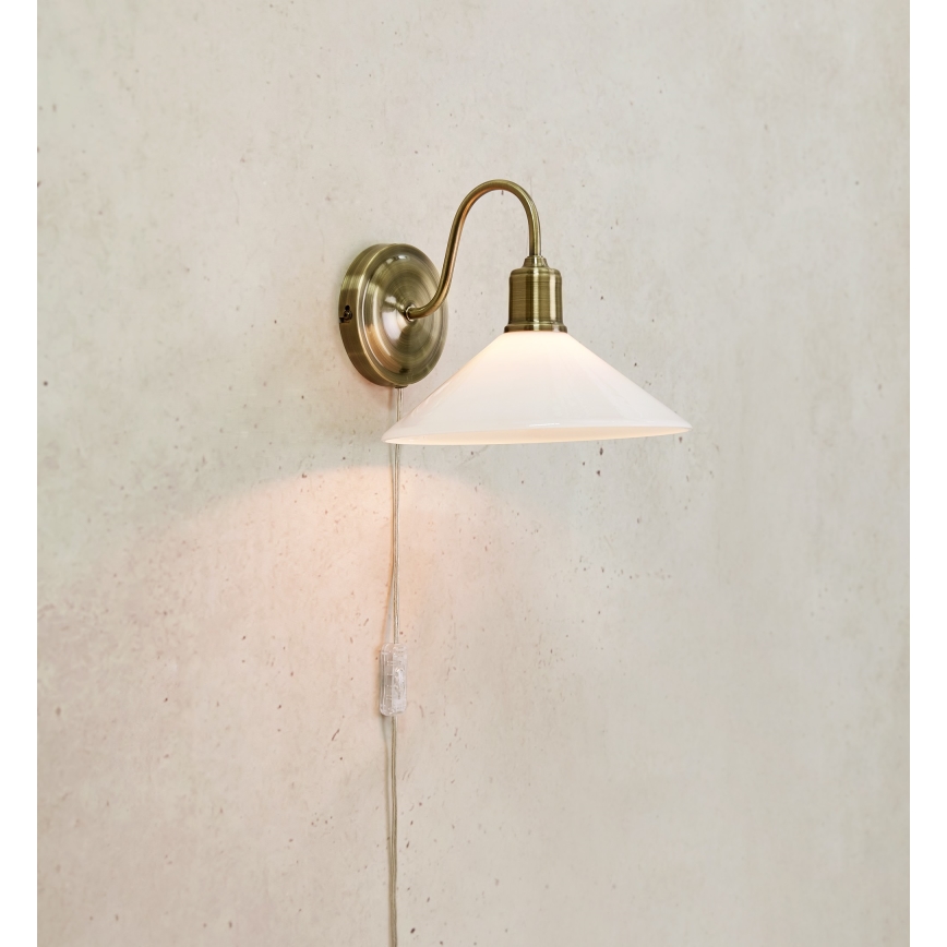 Markslöjd 108865 - Zidna lampa VELA 1xE27/40W/230V mesing/bela