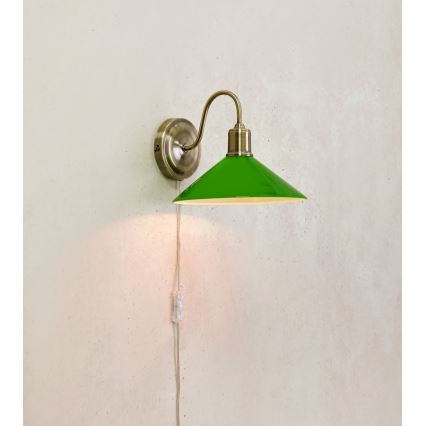 Markslöjd 108866 - Zidna lampa VELA 1xE27/40W/230V mesing/zelena