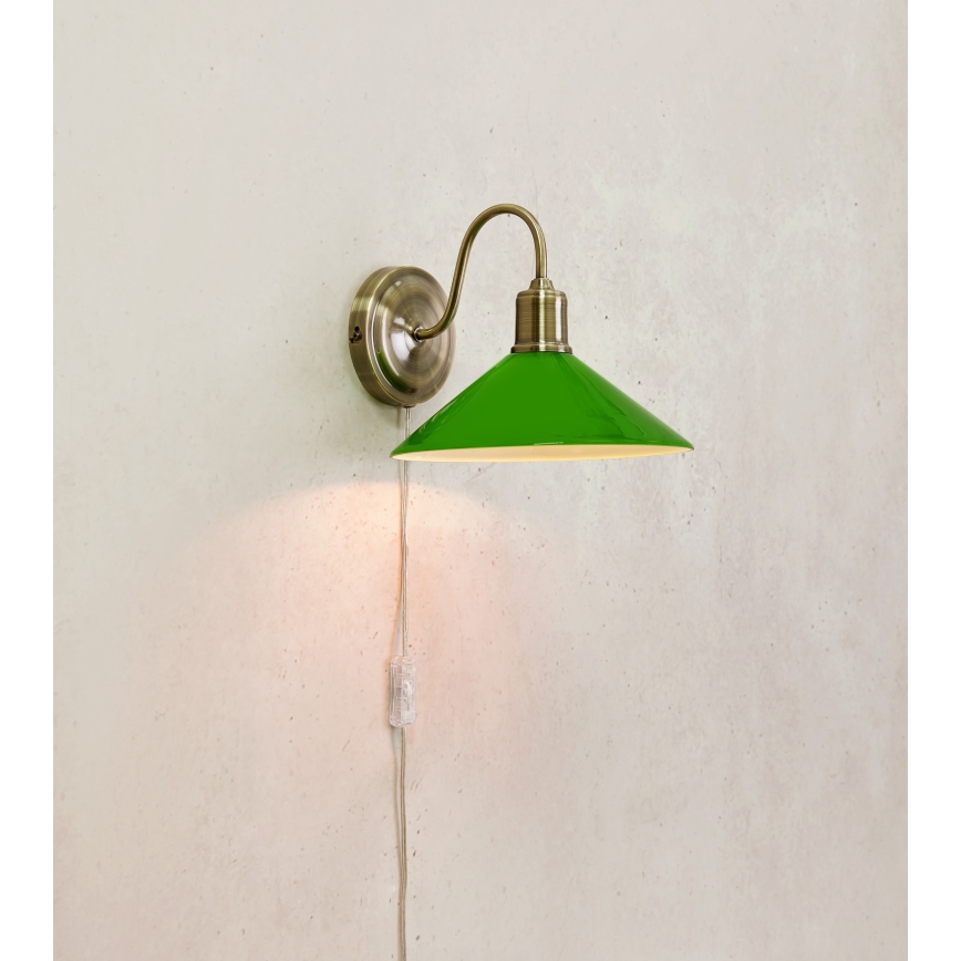 Markslöjd 108866 - Zidna lampa VELA 1xE27/40W/230V mesing/zelena