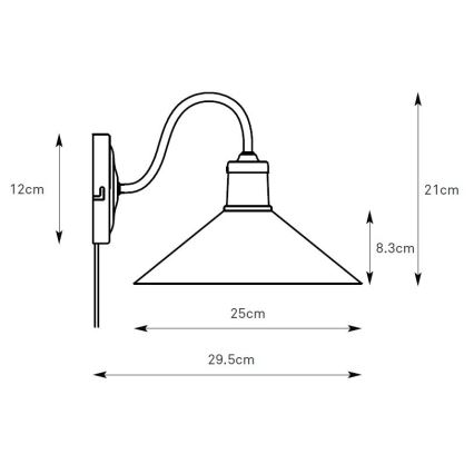 Markslöjd 108866 - Zidna lampa VELA 1xE27/40W/230V mesing/zelena