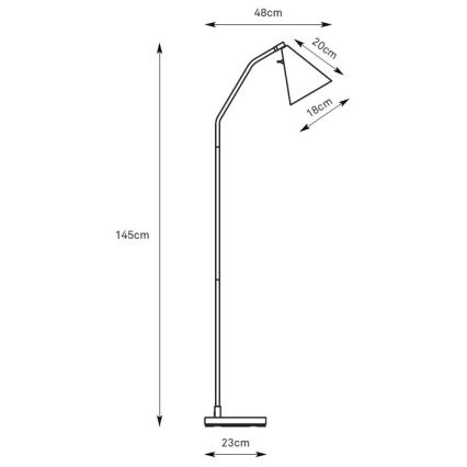 Markslöjd 108889 - LED prigušiva podna lampa FUNIL LED/4,9W/230V CRI 90 crna