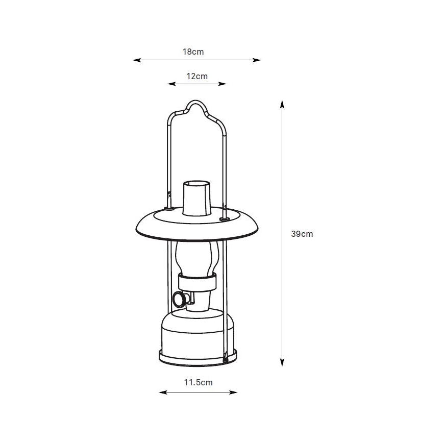 Markslöjd 108893 - LED prigušiva spoljašnja punjiva stona lampa FANOS LED/2,5W/3,7V 4000 mAh IP44 crna