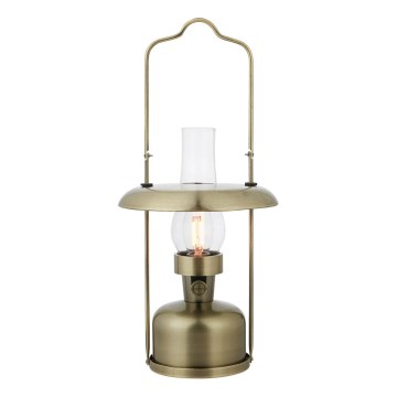 Markslöjd 108894 - FANOS LED prigušiva stona lampa za spoljašnju upotrebu, punjiva, 2,5W/3,7V, 4000 mAh, IP44, mesing