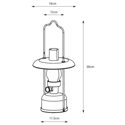 Markslöjd 108894 - FANOS LED prigušiva stona lampa za spoljašnju upotrebu, punjiva, 2,5W/3,7V, 4000 mAh, IP44, mesing