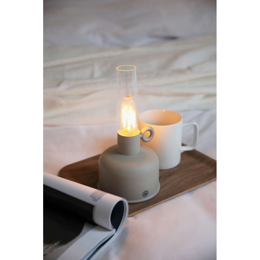 Markslöjd 108921 - LED Prigušiva spoljni punjiva stona lampa ASTRID LED/2W/1200 mAh IP44 sivo