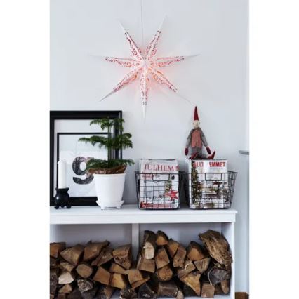 Markslöjd 703553 - Božićna dekoracija ELIN 1xE14/25W/230V bela/crveno 75 cm