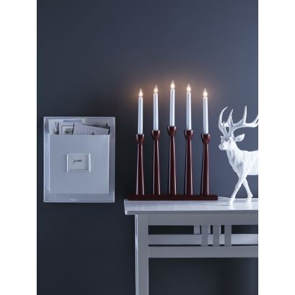 Markslöjd 704176 - Božićni svećnjak MASESKÄR 5xE10/3W/230V crveni