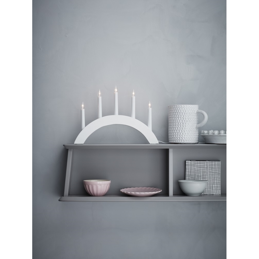 Markslöjd 704469 - Božićni svećnjak ATLE 5xE10/3W/230V beli