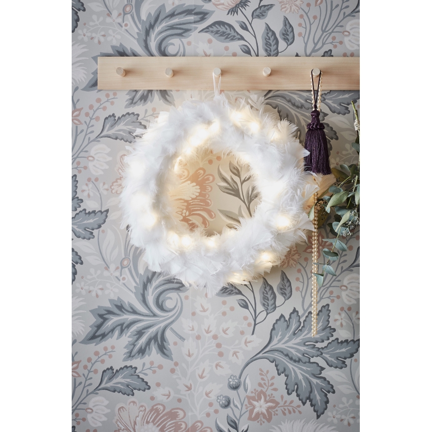 Markslöjd 705290 - LED Božićni venac FEATHER LED/1,2W/3xAA pr. 35 cm