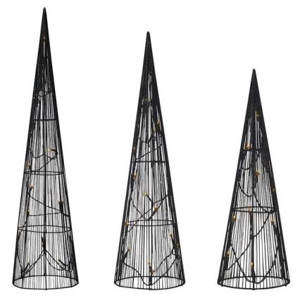 Markslöjd 705748 - SET 3x LED božićna dekoracija DUNGE LED/2,7W/4,5V crna