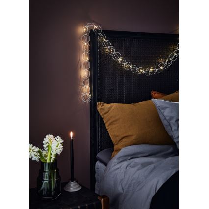 Markslöjd 705753 - LED Dekorativni lanac SERVE LED/3xAA 1,9m srebrno