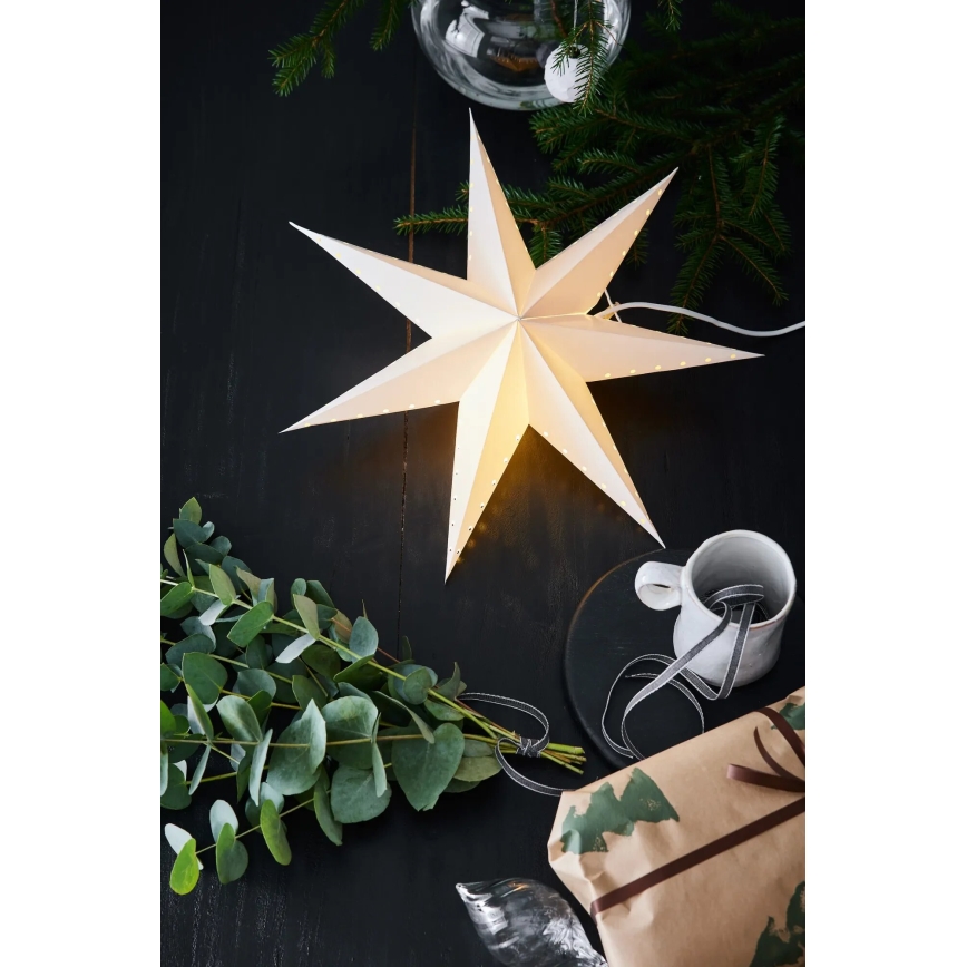 Markslöjd 705926 - Božićna dekoracija LIVELY 1xE14/6W/230V, prečnik 45 cm, bela