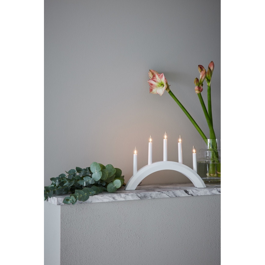 Markslöjd 705952 - Božićni svećnjak AVENTO 5xE10/3W/230V bela