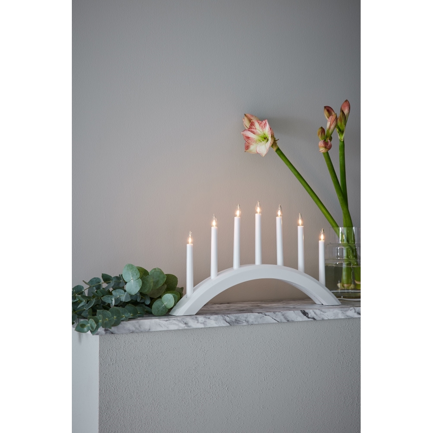 Markslöjd 705953 - Božićni svećnjak AVENTO 7xE10/3W/230V bela