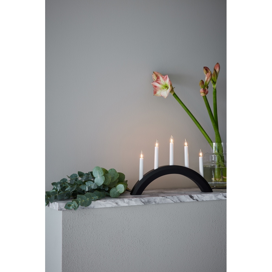 Markslöjd 705955 - Božićni svećnjak AVENTO 5xE10/3W/230V crno
