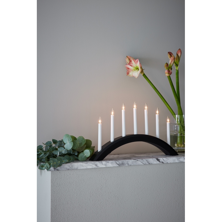 Markslöjd 705956 - Božićni svećnjak AVENTO 7xE10/3W/230V crno