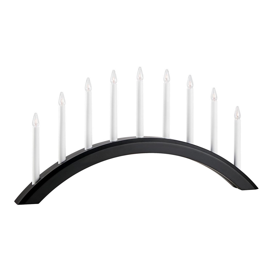 Markslöjd 705957 - Božićni svećnjak AVENTO 9xE10/3W/230V crno
