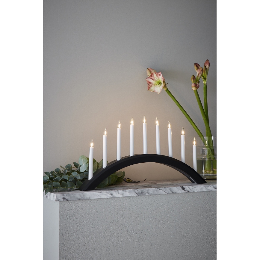 Markslöjd 705957 - Božićni svećnjak AVENTO 9xE10/3W/230V crno