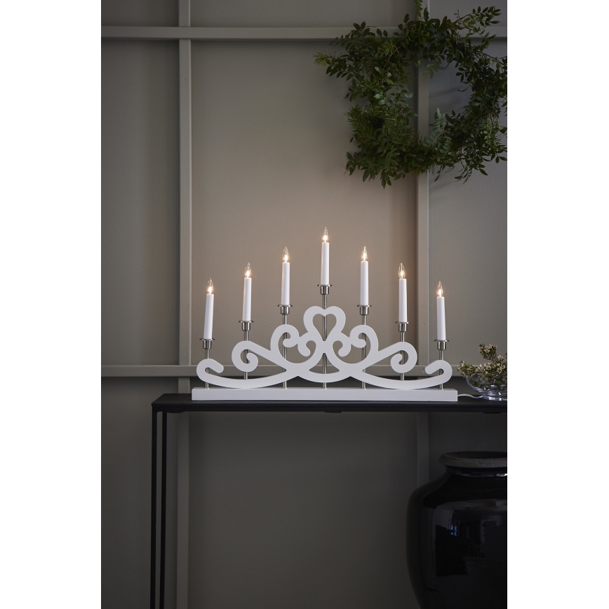 Markslöjd 705965 - Božićni svećnjak NIGHTFALL 7xE10/3W/230V bela