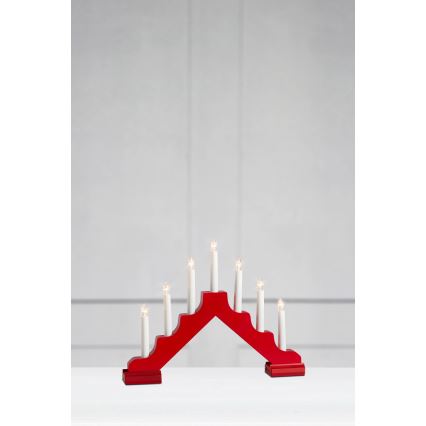 Markslöjd 706050 - LED Božićni svećnjak EVELIN 7xLED/0,06W/6xAA bela