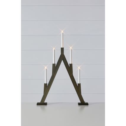 Markslöjd 706163 - Božićni svećnjak BJURFORS 5xE10/3W/230V braon