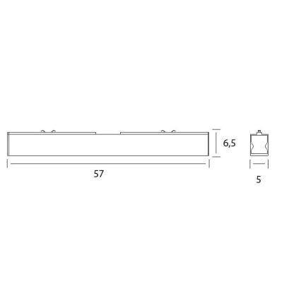 MAXLIGHT C0190 - LED Plafonjera LINEAR LED/18W/230V 57 cm crno