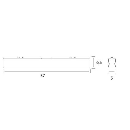 MAXLIGHT C0190D - LED Prigušiva plafonjera LINEAR LED/18W/230V 57 cm crno