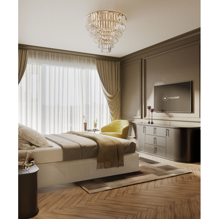 MAXLIGHT C0205 - Plafonjera MONACO 9xG9/40W/230V pr. 42 cm zlatna